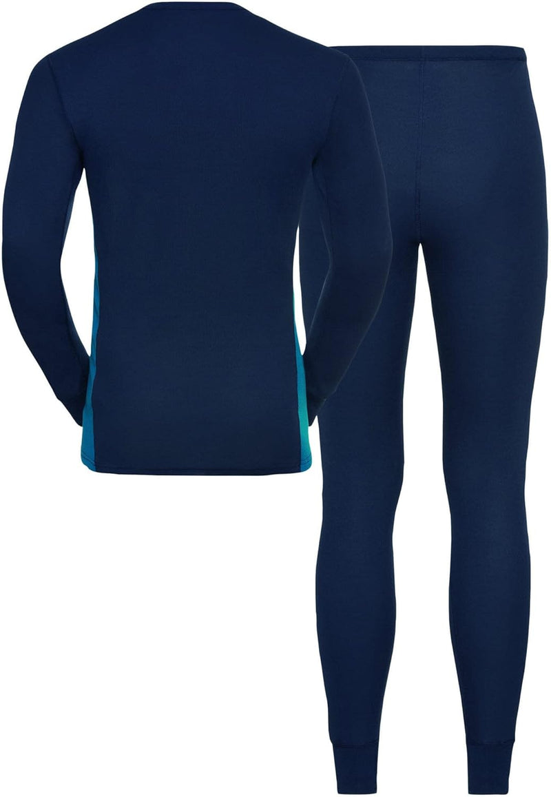 Odlo Herren Set Active Warm Eco Special Set Set XXL Diving Navy - Mykonos Blue, XXL Diving Navy - My