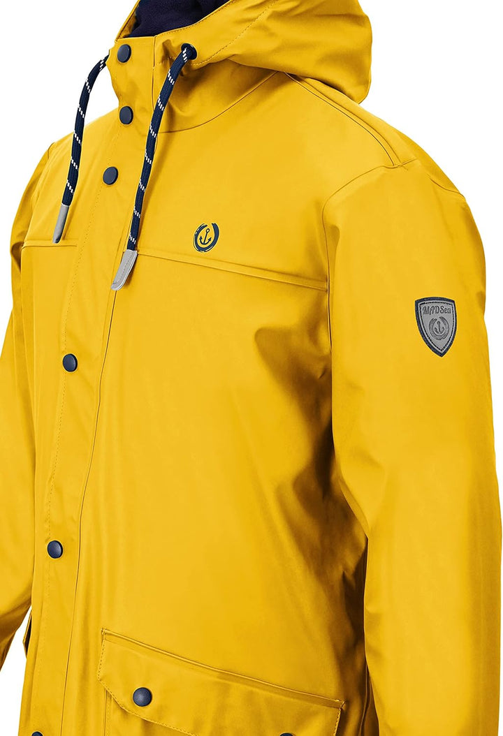 MADSea Herren Regenjacke Friesennerz warm mit Fleece gefüttert S Gelb, S Gelb