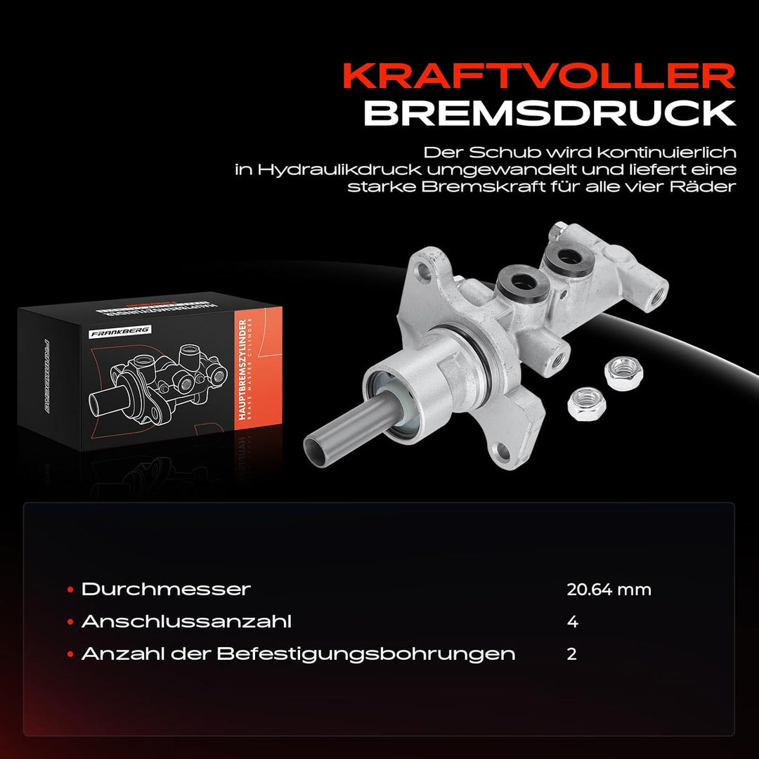 Frankberg Hauptbremszylinder Kompatibel mit Vivaro A E7 2001-2014 Vivaro J7 F7 2001-2004 Trafic II J