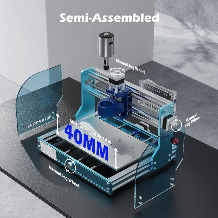 Genmitsu 3018-PROVer V2 CNC-Fräsmaschine, Desktop-CNC für Einsteiger mit Endschaltern und Not-Aus, v