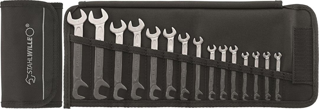 STAHLWILLE 12/15 l Maulschlüssel Set 15-tlg. (3,2-14 mm) l Doppelmaulschlüssel in Mini-Ausführung l