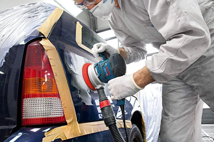 Bosch Professional Exzenterschleifer GEX 40-150 (inkl. Zusatzhandgriff, Staubbox, Schleifteller-⌀ 15