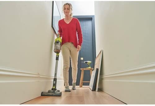 RYOBI 18 V ONE+ Akku-Bodenhandsauger RSV18-120G (30 AirWatt Saugleistung, 820 l/min Luftstrom, 24 cm