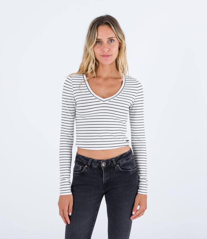 Hurley Damen Sophie Fitte Tee T-Shirt XS Feeder Stripe, XS Feeder Stripe