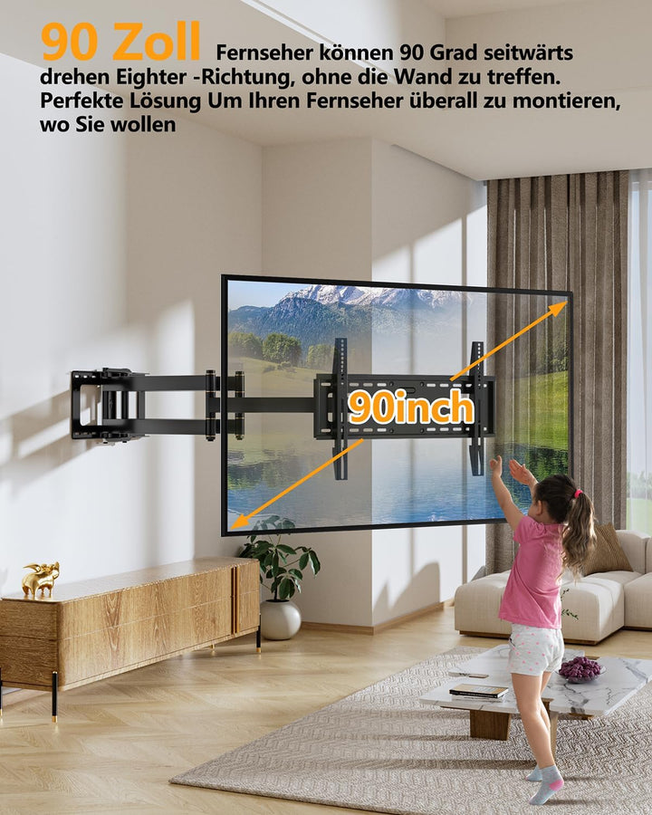 FORGING MOUNT TV Wandhalterung mit 109cm Langer Reichweite Doppelter Gelenkarm Voll Bewegung Neigbar