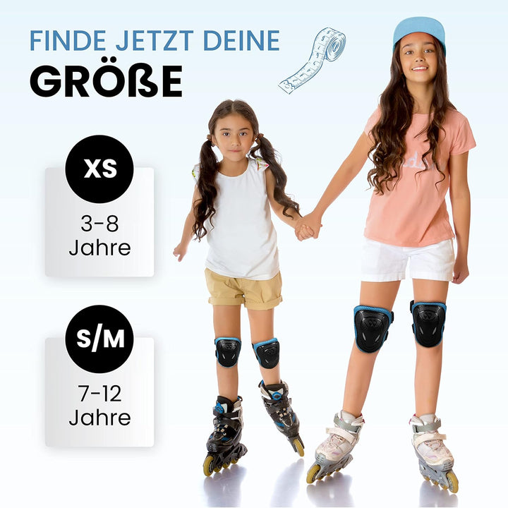 99FLIPS Knieschoner Kinder Set [6er] GS-zertifiziert vom TÜV Rheinland - Ellenbogen und Handschoner