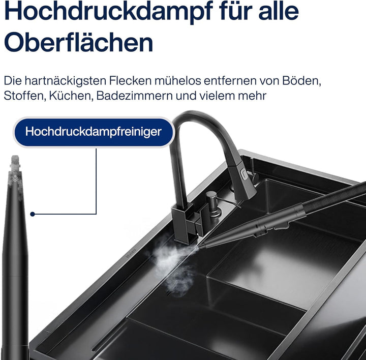 SAMAKO PowerClean Pro – Polsterreiniger Gerät mit Dampf-Funktion & HEPA-Filter – Tiefenreinigung für