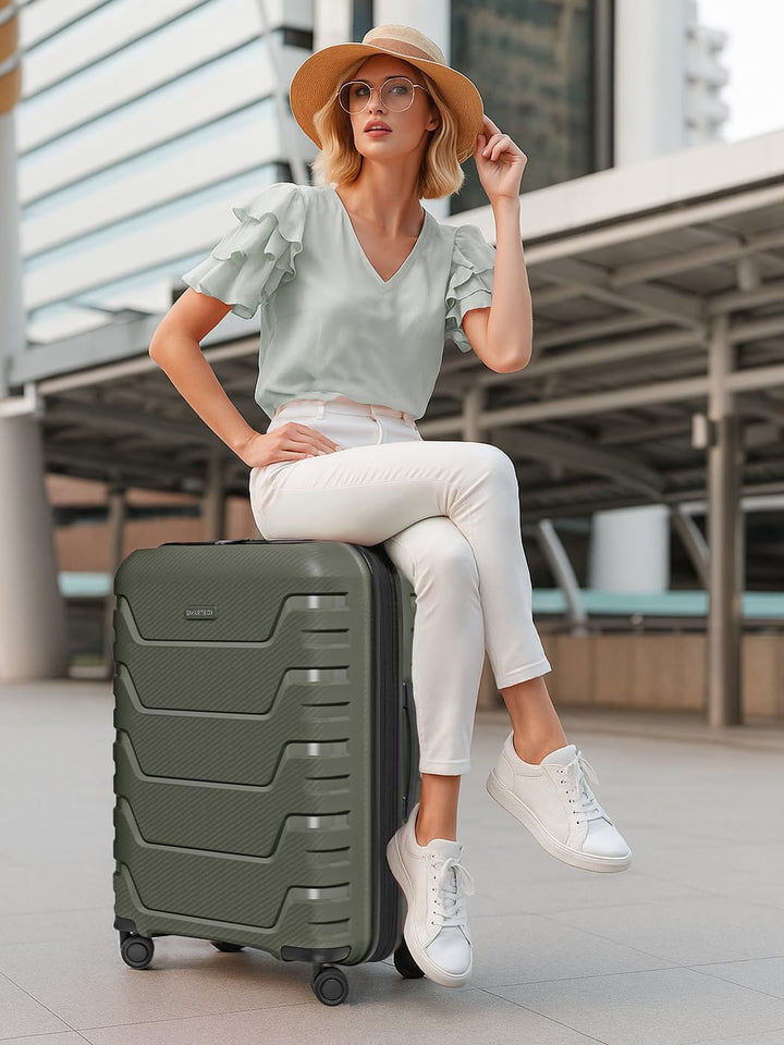 SMARTBOX Hartschalen Check-in Koffer | Mittelgrosser Trolley 45 x 28 x 66 cm von 71 auf 80 Liter erw