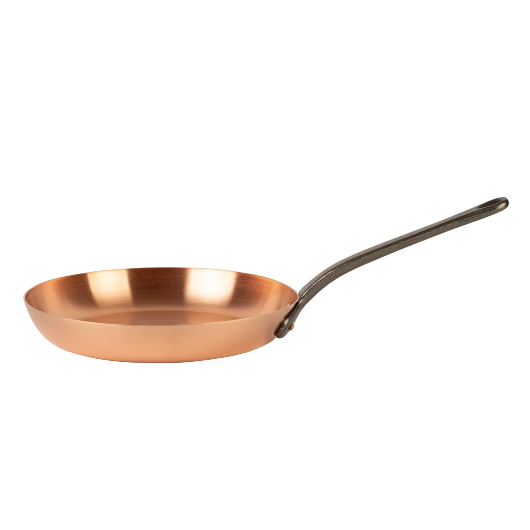 reine Kupferpfanne Ø 28cm dickwandig | Pfanne aus massivem Kupfer ohne Beschichtung (L | für indukti