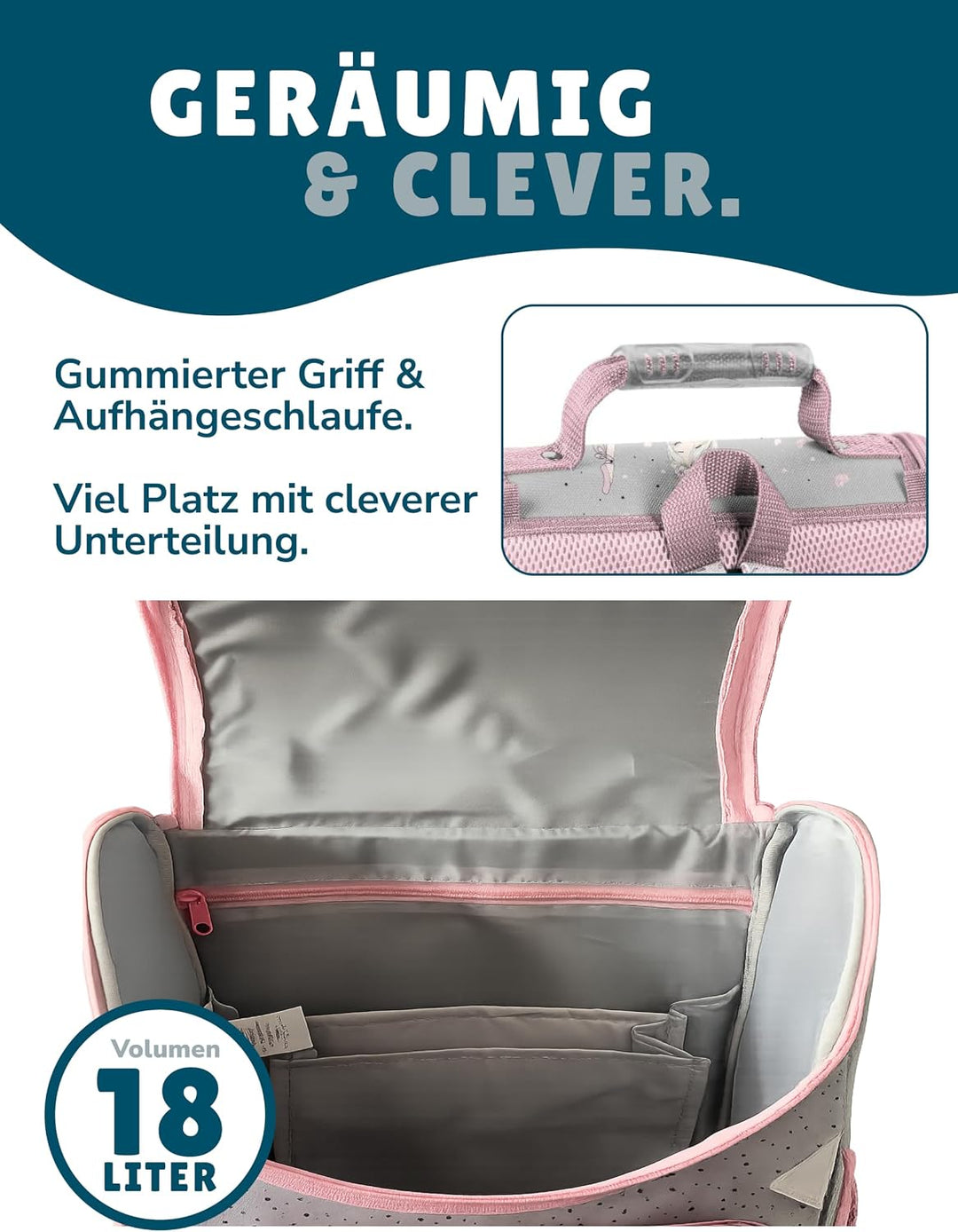 Familando Ballerina Mädchen Schulranzen-Set 6 TLG | Ranzen 1. Klasse | Schultasche mit Sportbeutel,