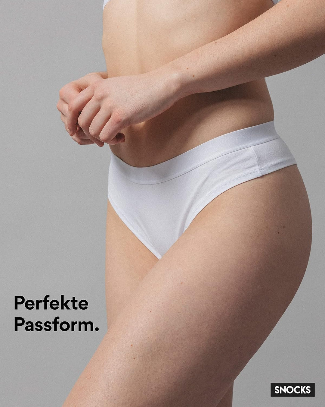Snocks Brazilian Slip Damen mit Bund aus Bio-Baumwolle (3er Pack) - Damenunterwäsche mit Perfekter P