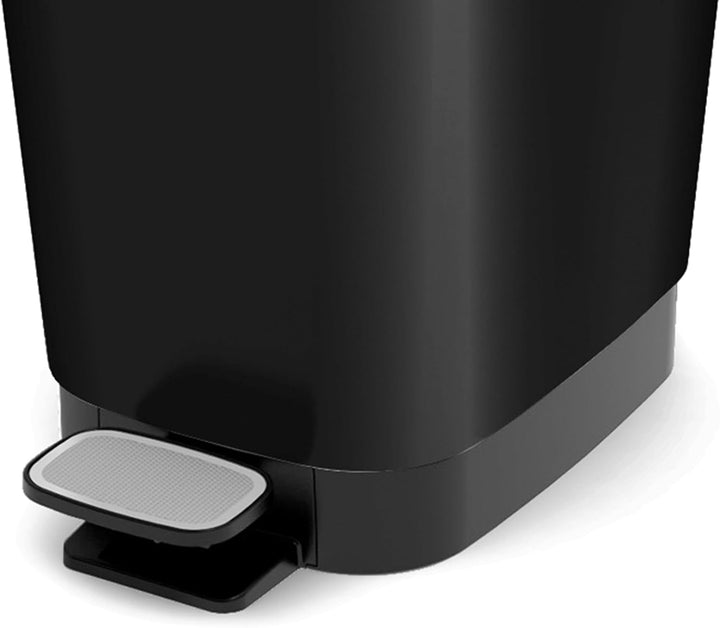 CURVER KIS Chic Bin Style Treteimer 35l mit Deckel und Pedal, Inneneimer, Küche und Bad, schwarz met