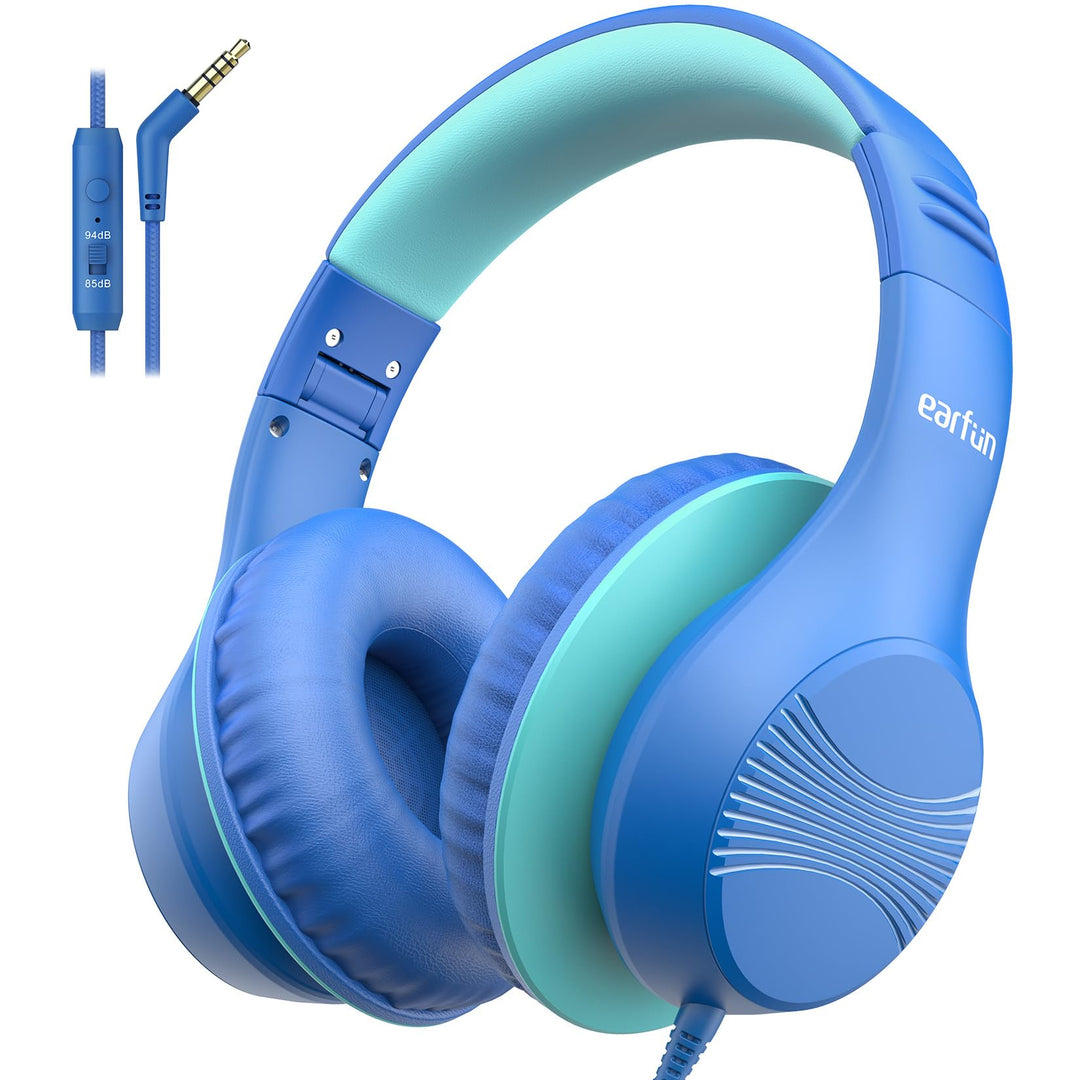 EarFun Kinder Kopfhörer, Over-Ear Kopfhörer für Kinder mit Kabel, 85/94dB Lautstärkenbegrenzer, Falt