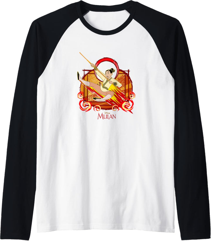 Disney Mulan Action Portrait Logo Raglan