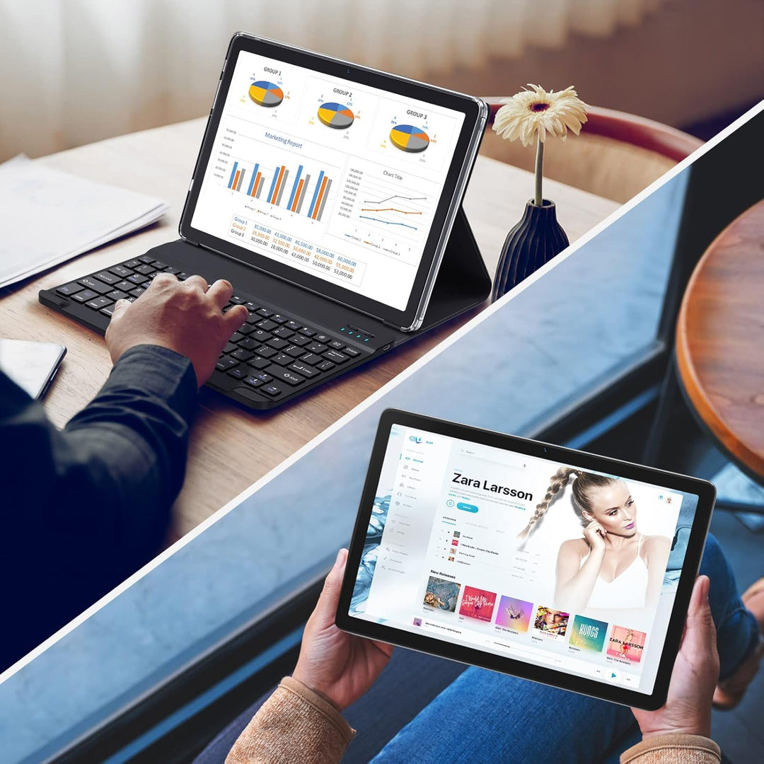 KADYBE 2024 Neueste Android Tablet 10 Zoll,128GB ROM (1TB TF),Octa-Core,1080FHD,|Gesichtserkennung|