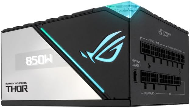 ASUS ROG Thor 850W Platinum II Netzteil (Aura Sync RGB Belechtung, OLED Display,135-mm-Axial-Tech-Lü