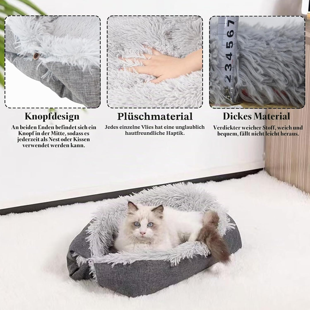 Katzendecke Selbstwärmend, Selbstheizende Katzendecke, 2 in 1 Katzenbett Haustierbett Katzensofa, Gr