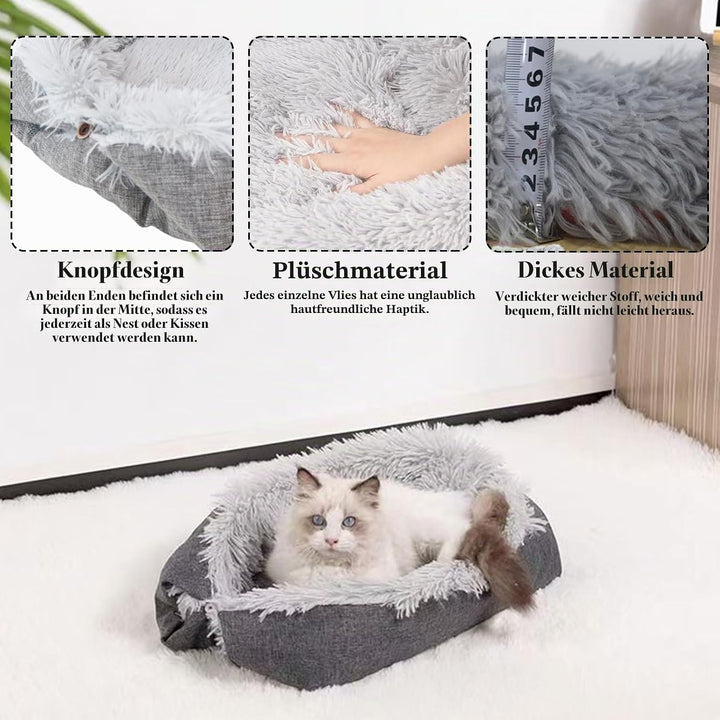 Katzendecke Selbstwärmend, Selbstheizende Katzendecke, 2 in 1 Katzenbett Haustierbett Katzensofa, Gr