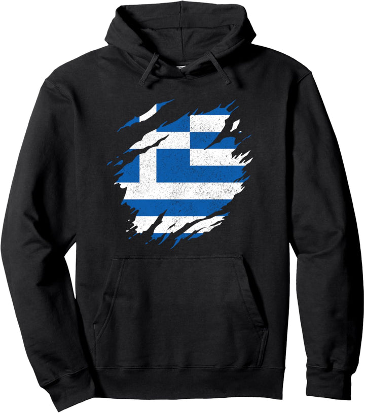 Griechenland Griechische Flagge Vintage Pullover Hoodie