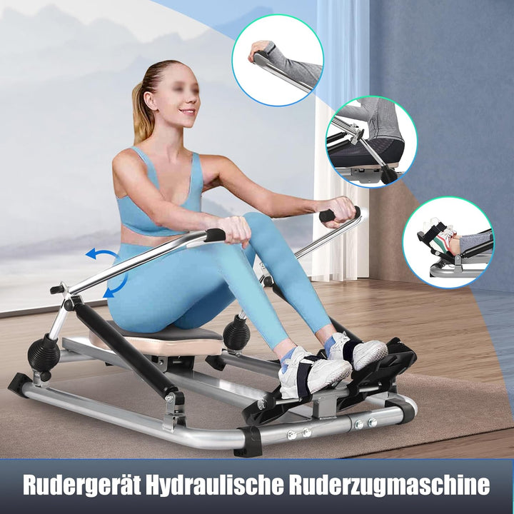 Hydraulische Voll Bewegliche Justierbare Rudermaschine Mit Weichem Sitz LCD Monitor Und Langer Schie