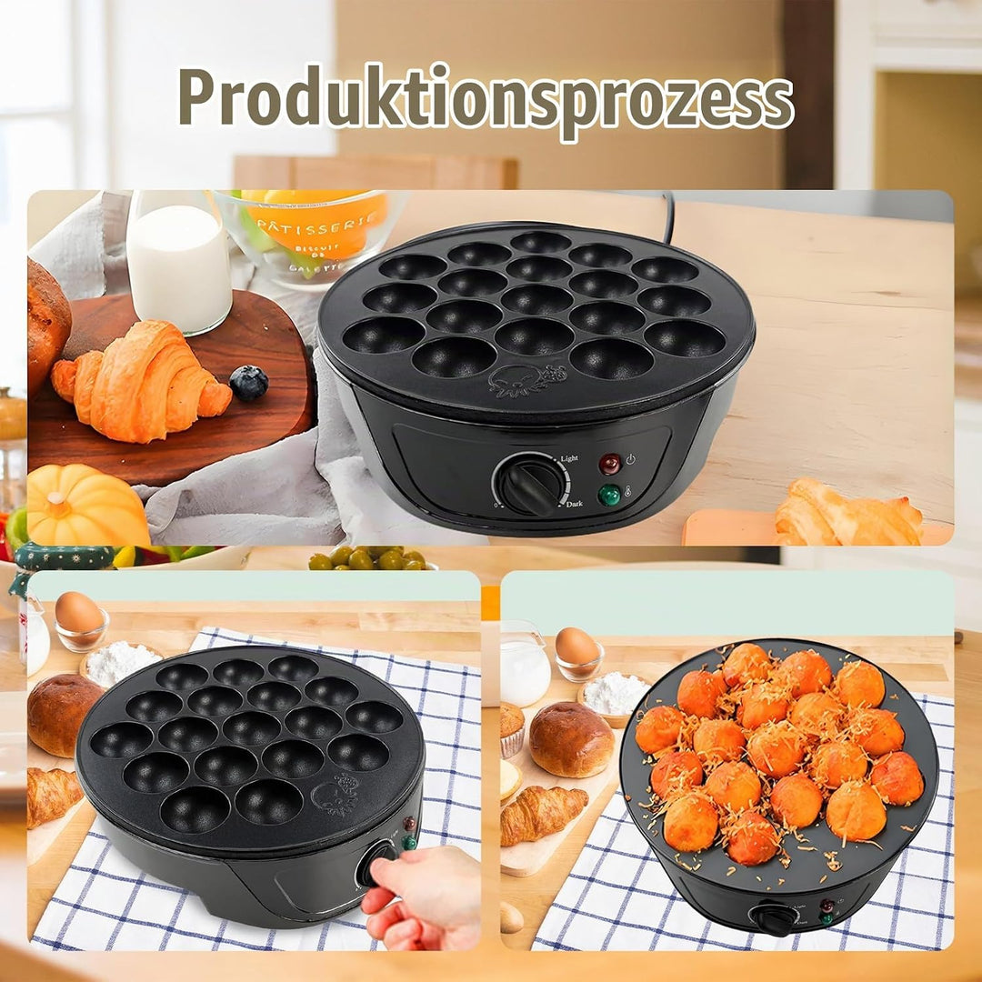 Elektrischer Takoyaki Maker, 750W 18 Löcher Takoyaki Maschine Mini Octopus Ball Making Tool Backform
