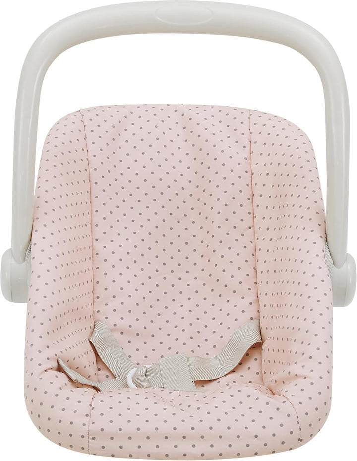 Olivia's Little World Polka Dot Princess Baby Doll Carrier & Car Seat Set, Pink/Gray