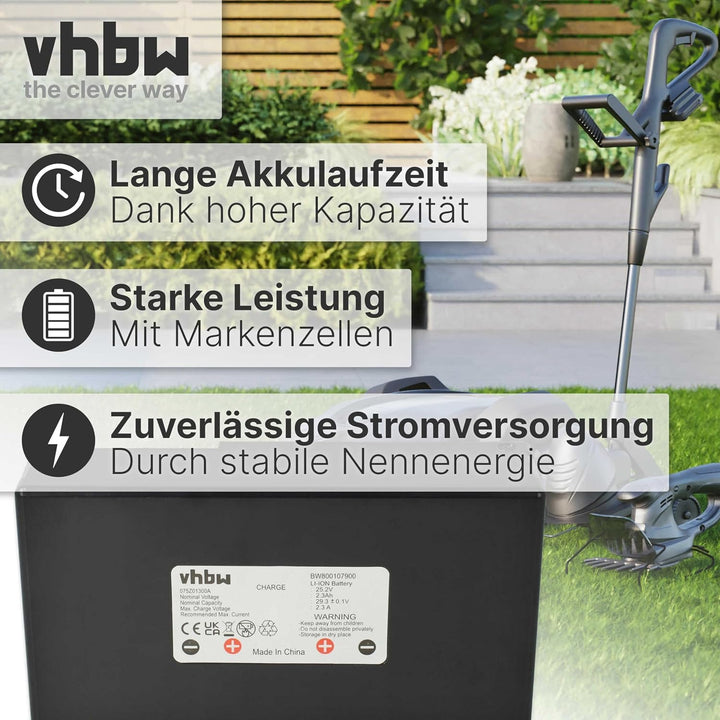 vhbw Akku kopmatibel mit Agro R800Li & Ambrogio Alex L20, L30 Elite, L50, L75, L85 Deluxe Edition Ra