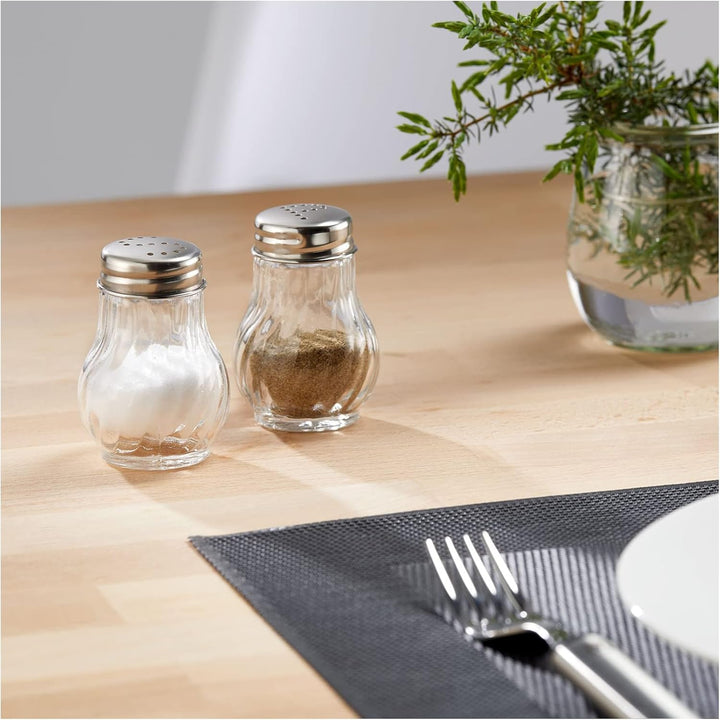 Westmark Salzstreuer, 12 Stück, Fassungsvermögen: je 50 ml, Glas/Edelstahl, Berlin, Silber/Transpare