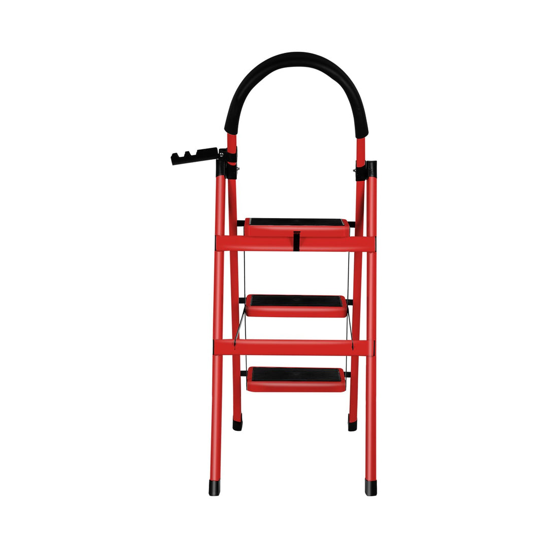 Haushaltsleiter, 3 Stufen, Aluminium, mit Handläufen, 150 kg, Aluminiumleiter, Multifunktionsleiter