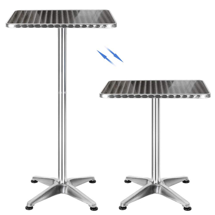 OHMG Bartisch, klappbar, quadratisch, Ø 60 cm, Esstisch, Aluminium, höhenverstellbar 70/110 cm, Pick