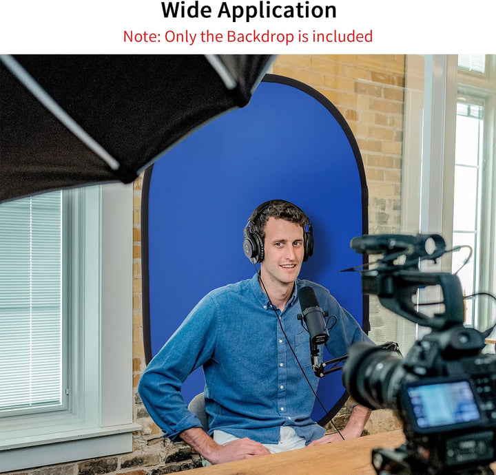 Selens Grau Blau Screen Chromakey Hintergrund, Self Tape Backdrop 150x200cm Pop Up Background Faltba