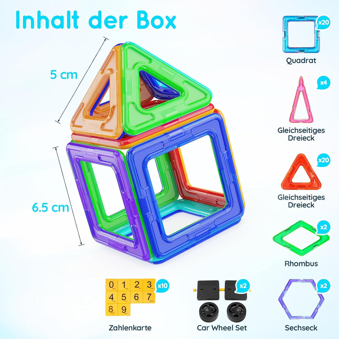Assark 98pcs Magnetische Bausteine, Castle Magnetblöcke Konstruktion Bauen Blöcke Set für Kinder Spi