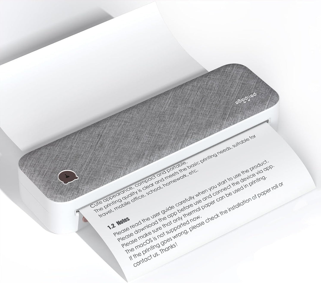 Bisofice PeriPage Mobiler Drucker A4 für Unterwegs, Mini Drucker A4 Thermodrucker Bluetooth USB Port