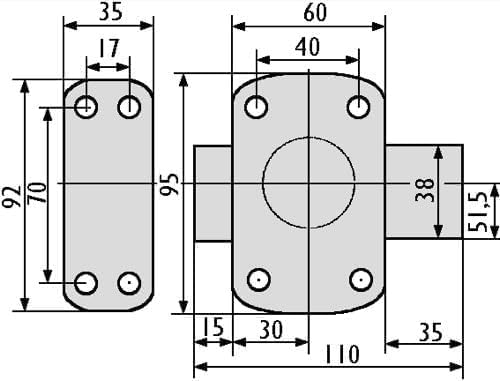 Rindleder 67600 vrx-45/SC Zyklop Riegel, beige, 67600-50/SC Zylindrischer Knopf 50 mm Bronze, Zylind