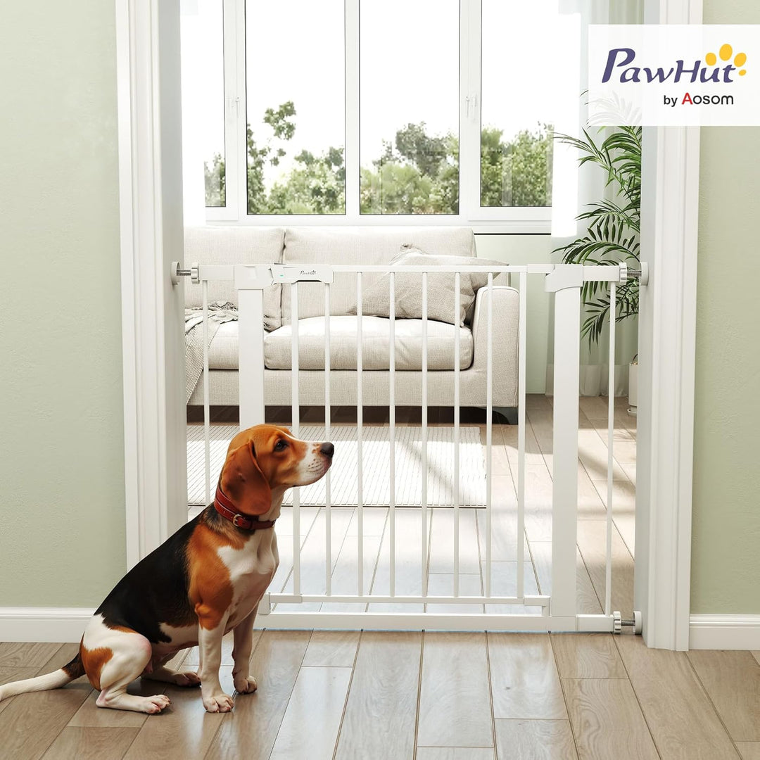 PawHut Türschutzgitter, Treppengitter, Hundegitter ohne Bohren, 75-96 cm Verstellbares Absperrgitter