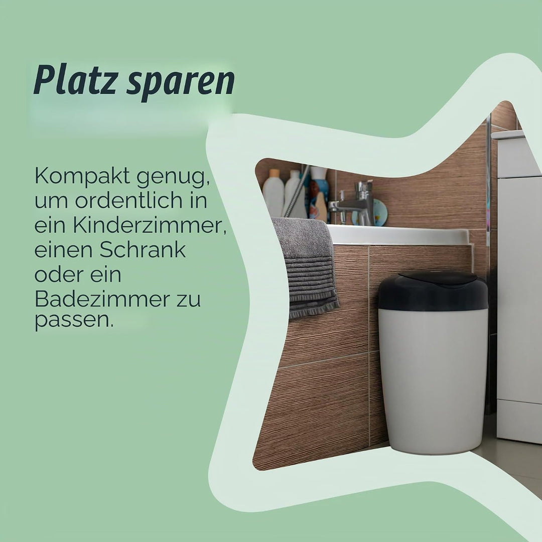Tommee Tippee Simplee Windeleimer, mit 1 Nachfüllkassette, Schützt gegen Gerüche und Keime*, Zu 100%