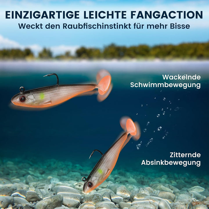 TRUSCEND Gummifische Angelköder für Forelle Zander &amp; Barsch, Kunstköder Angelausrüstung Gummiköder A