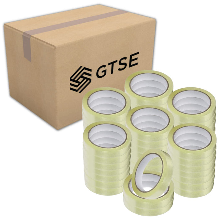 GTSE - Klebeband Transparent - 24 mm x 66 m pro Rolle, Geschenkpapier, transparentes Klebeband für W