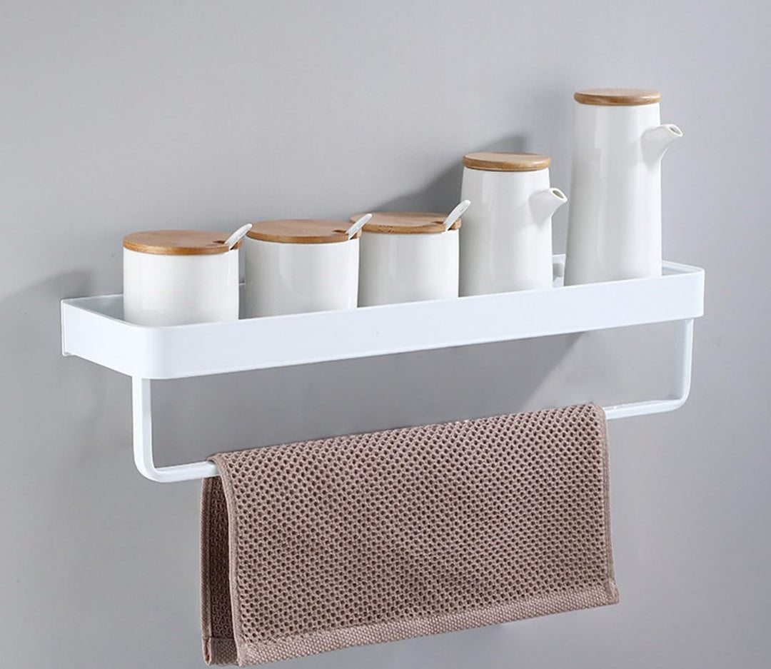An der Wand montiert Schwimmend Metall Lagerregal,Weiss Badezimmer Regale Platzeinsparung Rostfest E