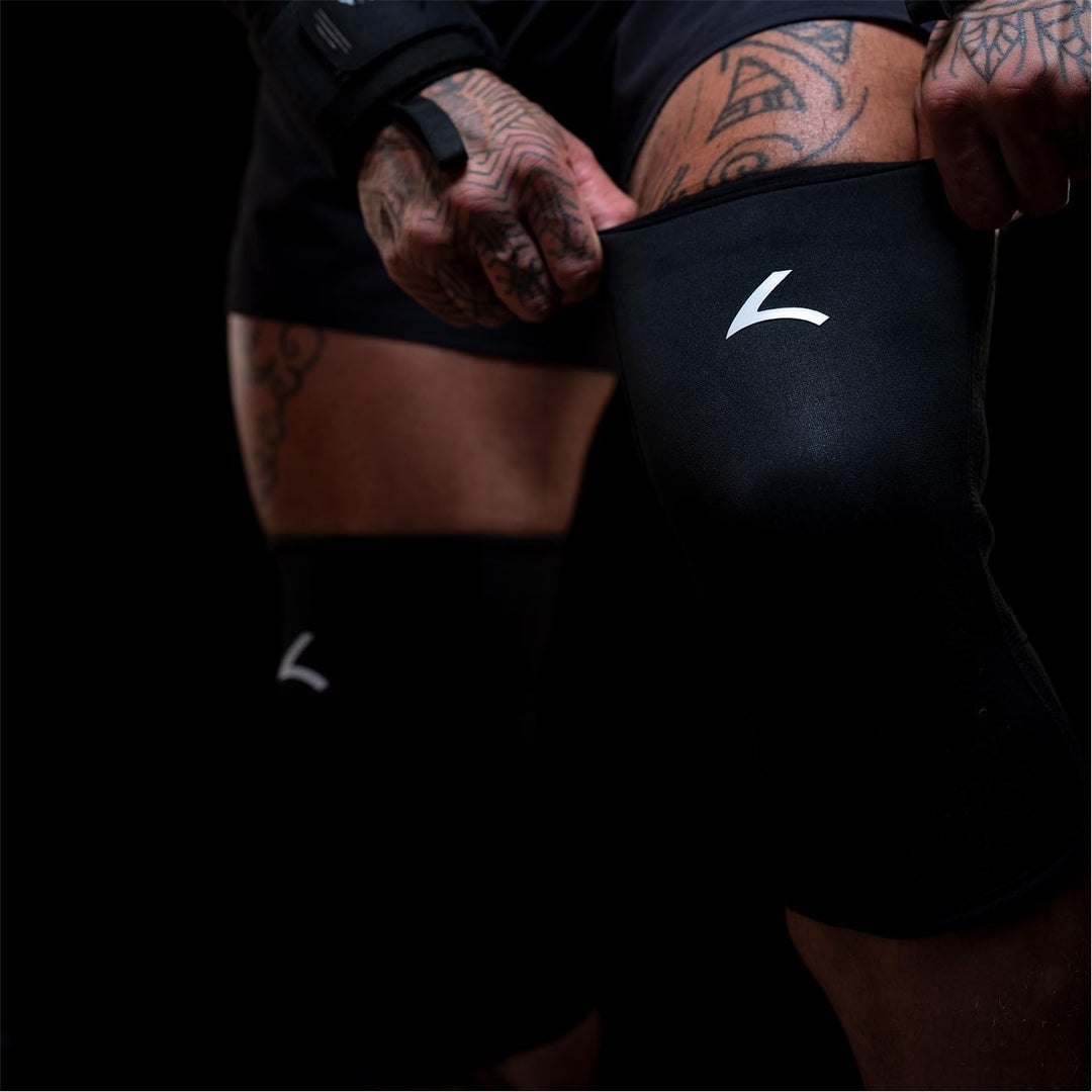 reeva Unisex-Adult Powerlifting Sleeves-7mm Knee Sleeve L Schwarz, L Schwarz
