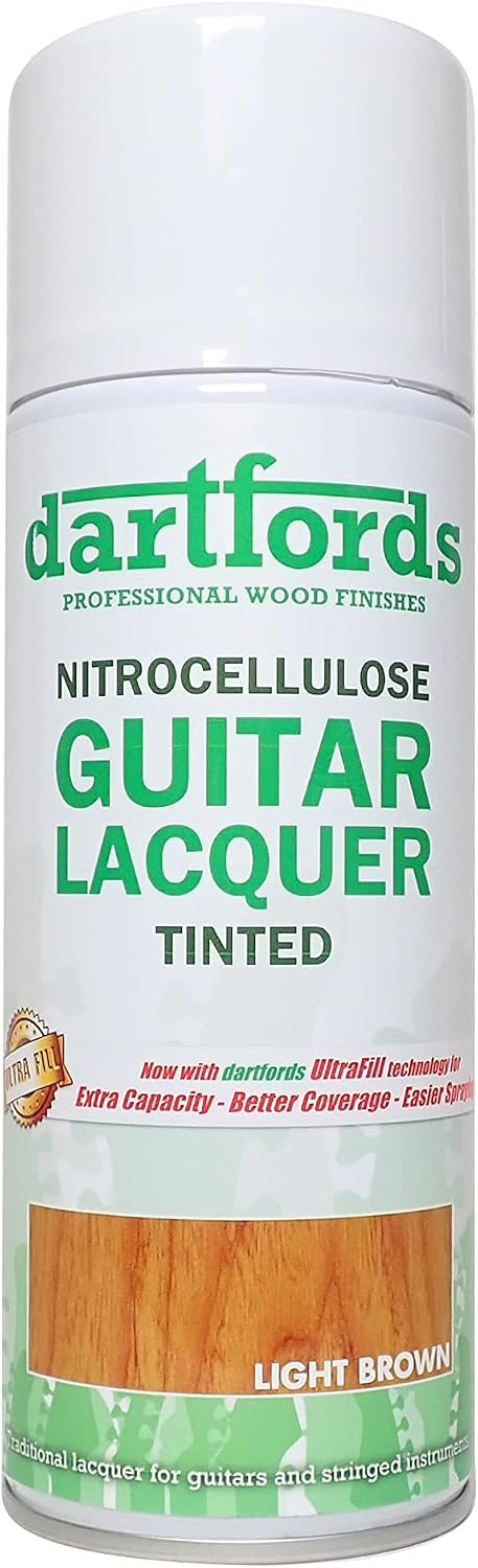 dartfords Nitrozellulose-Gitarrenlack, getönt, Braun (hell), Sprühdose, 400 ml Brown (Light) 400 ml