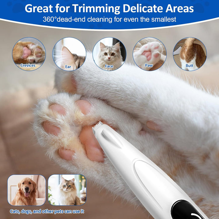 Hundeschermaschine, Pfotentrimmer für Hunde, Haustierhaarschneider mit Led, Kabellos Schermaschine H