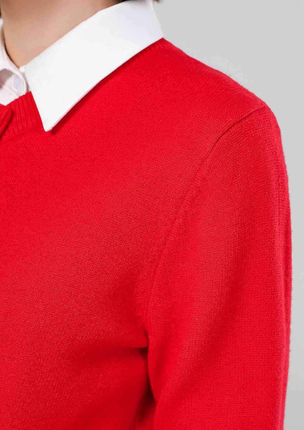 SMILING PINKER Damen Strickjacke Langarm Cardigan Warm Rundhals Strickweste Jacke mit Knopfleiste un