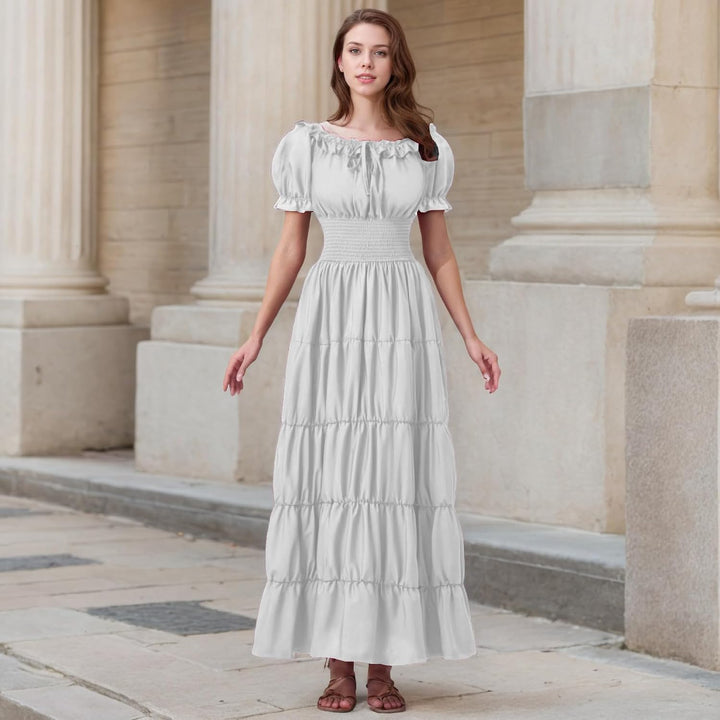 GOLDSTITCH Renaissance-Kleid für Damen, Pirat XXL Weiss/Opulenter Garten, XXL Weiss/Opulenter Garten