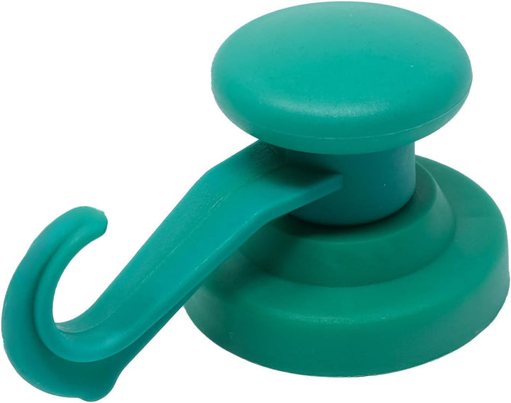 Grüner, Gummibeschichtetes Neodym - Magnet Mit Drehhaken zum Halten von Seil, Drähten und Kleidung -