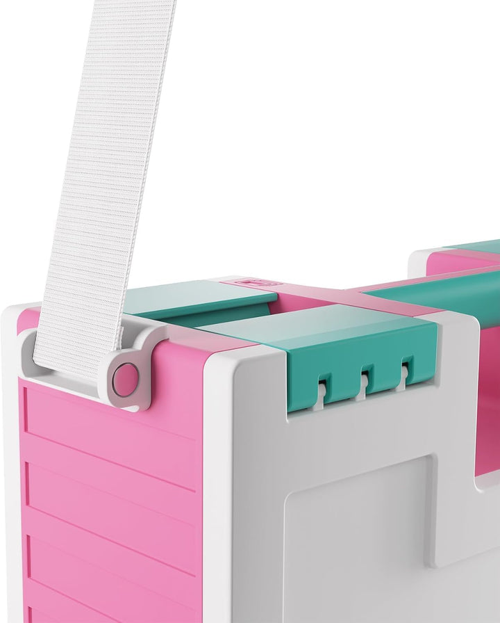 Gamegenic, Game Castle Pink/White/Teal, Aufbewahrungstasche für Karten und Spielzubehör mit optional