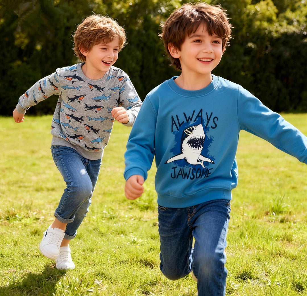 SOIBEEN Jungen Sweatshirt Entzückende Kinder Pullover 2-Pack Top Shirt Pullover Pullover Rundhalsaus