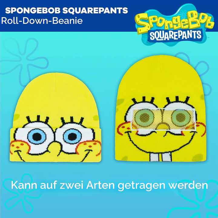 Concept One Unisex-Erwachsene Spongebob Roll Down Cuff Beanie-Mütze, gelb, Einheitsgrösse