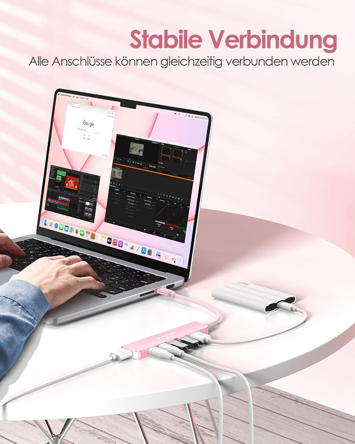 LENTION USB C Hub mit 4K@60Hz HDMI, 100W PD, USB-C Datei, USB 3.0, Multiport Adapter kompatibel 2025