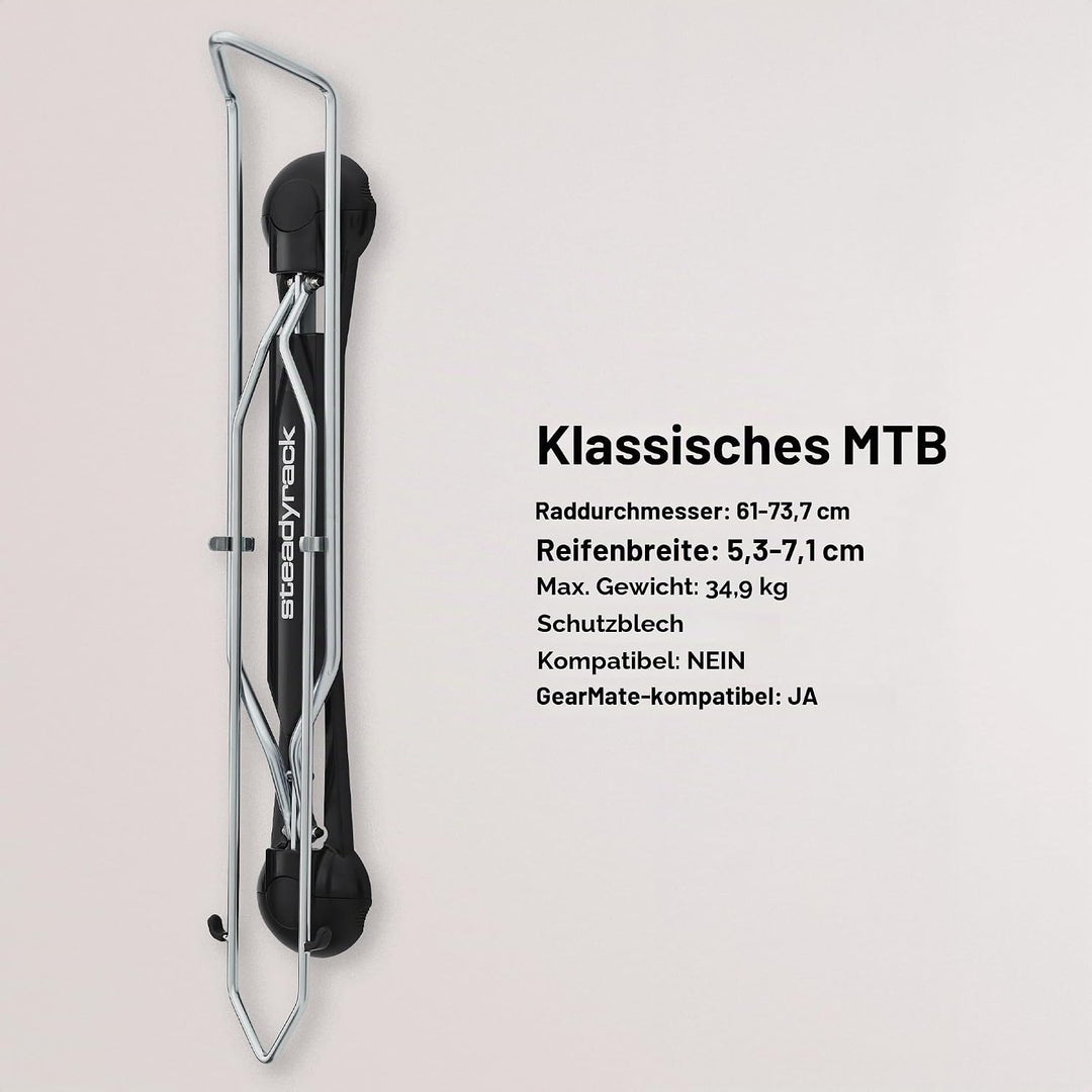 Steadyrack Fahrrad Wandhalterung - Mountain Bike Rack - Fahrrad Wandhalterung Vertikal als Aufbewahr